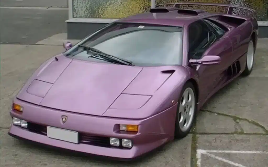 Purple colored Lamborghini Jota
