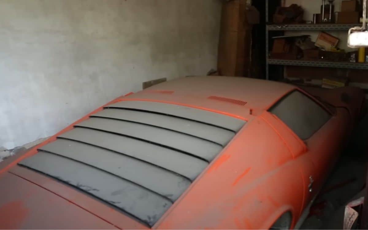 A Lamborghini Muira was found abandoned in a barn.