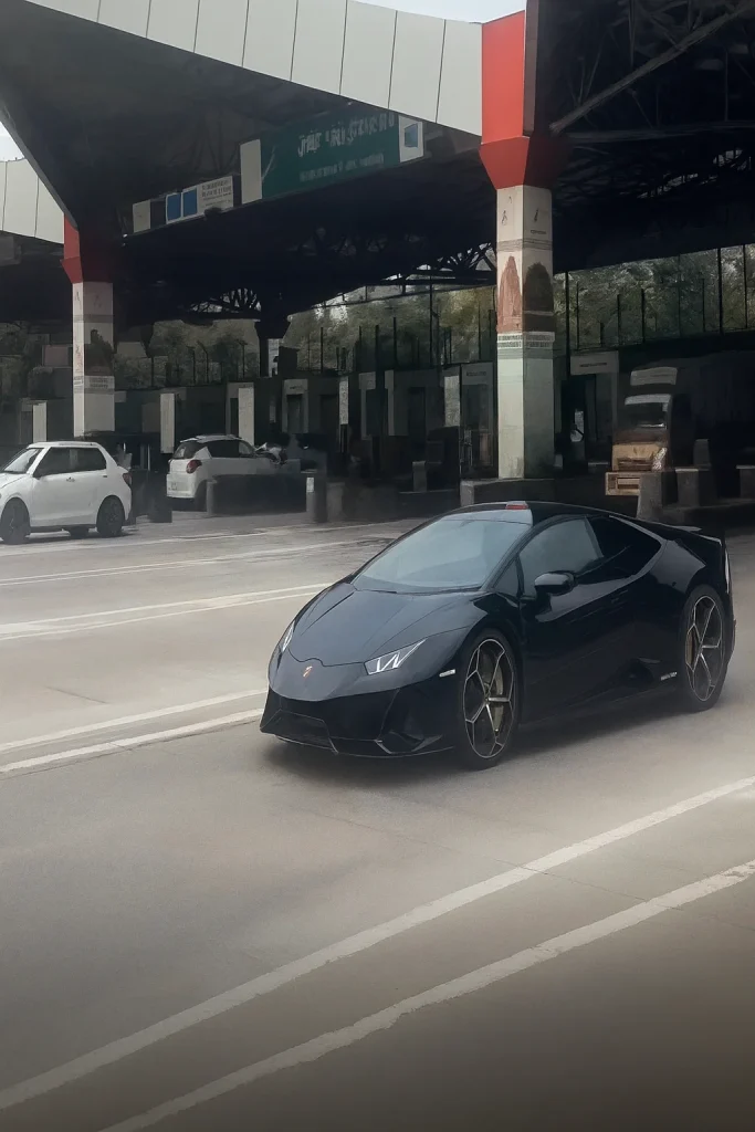 Lamborghini slides under toll booth without paying and the internet is saying 'money can't buy class'
