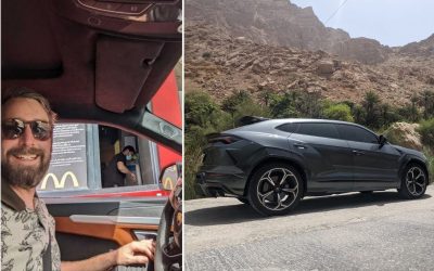 We take a Lamborghini through a McDonald’s drive-thru in Oman