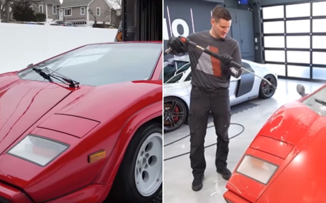 $800k Lamborghini Countach cleaned after 20 years in rodent-filled garage