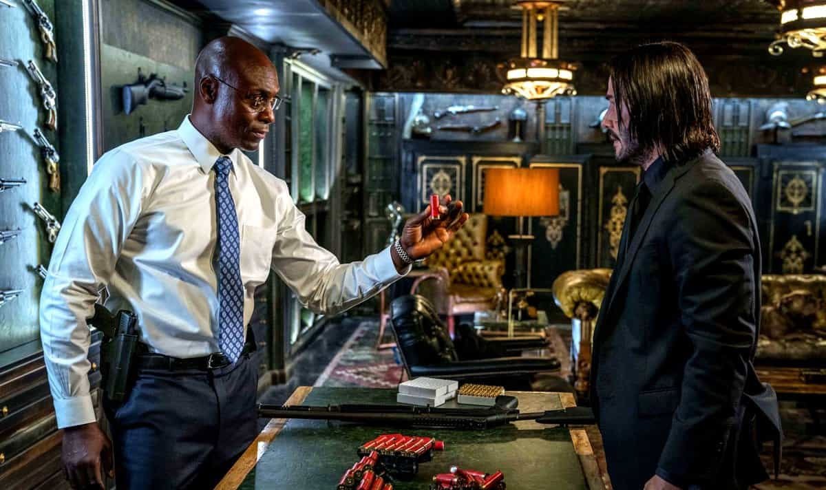 Lance Reddick (left) and Keanu Reeves (right) in John Wick 3