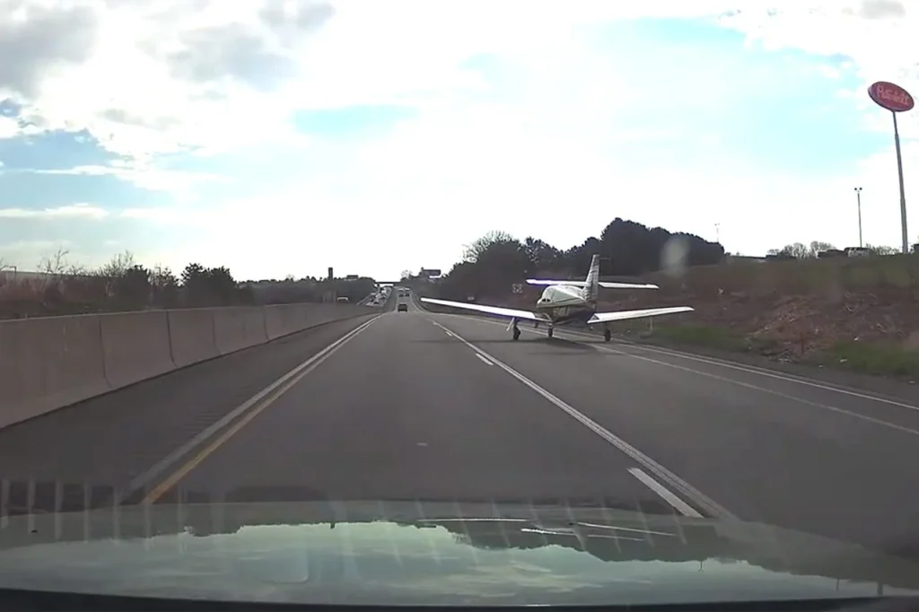 Dashcam footage captures moment Pennsylvania highway becomes runway for plane making emergency landing and stunning drivers