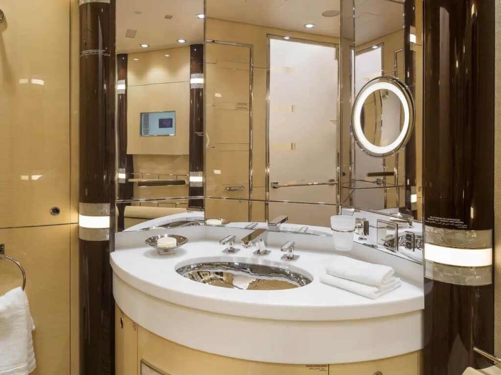 Largest private jet in the world bathroom