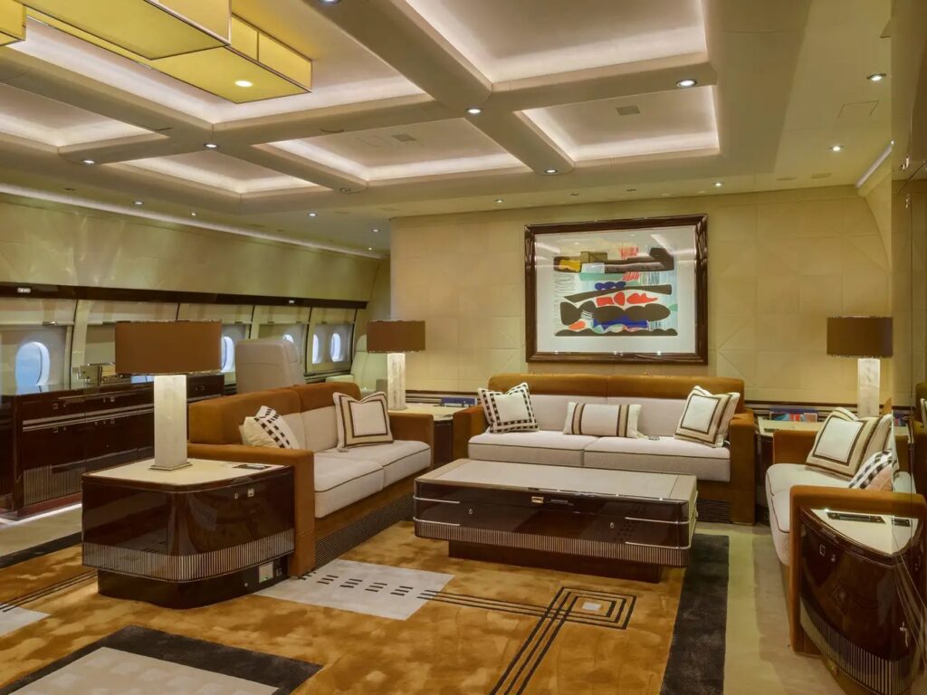 Largest private jet in the world lounge area