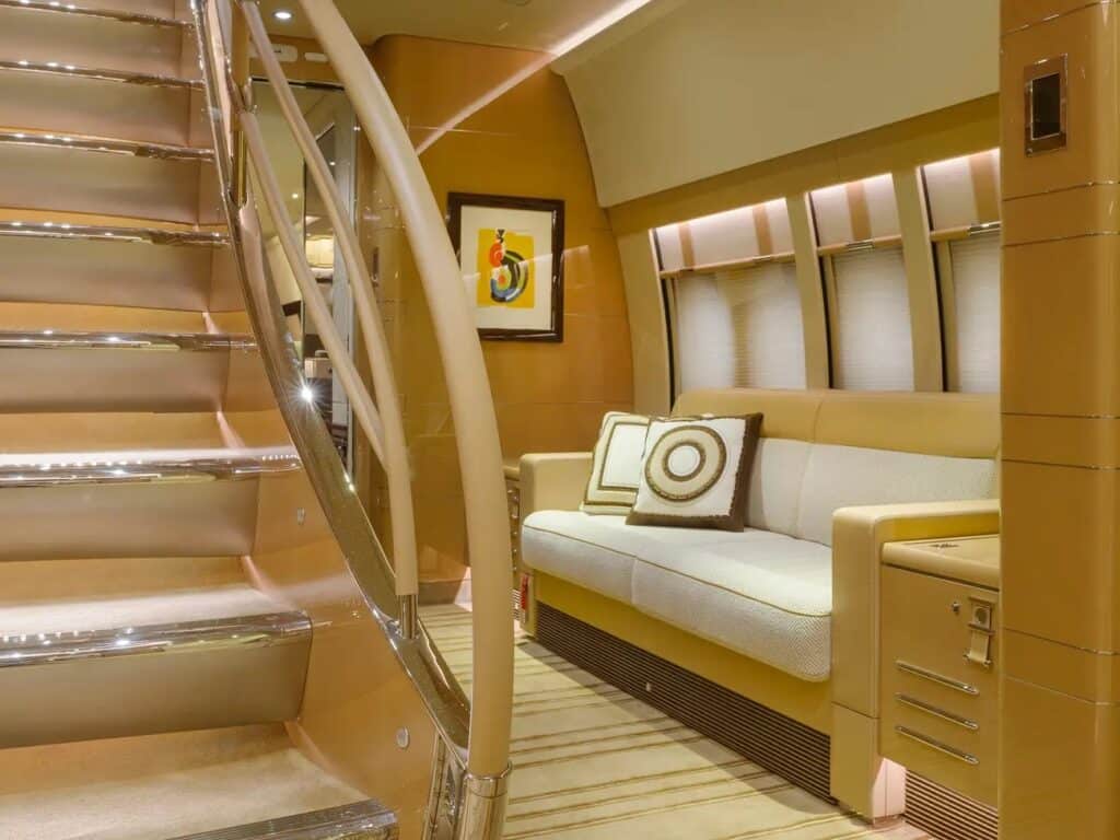 Largest private jet in the world staircase