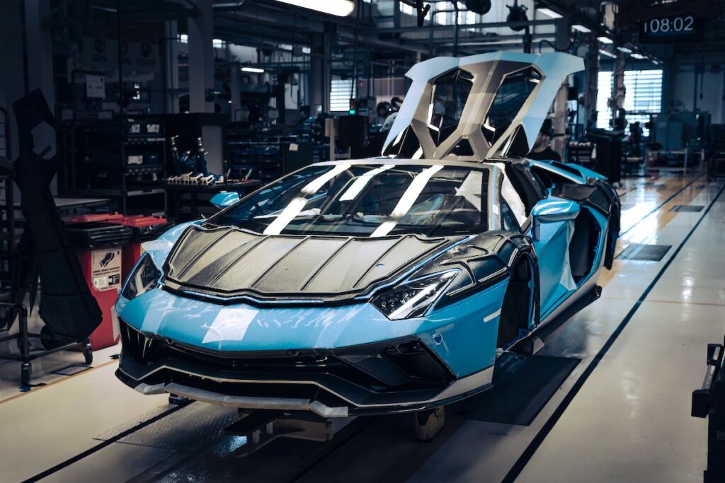 Aventador roadster on the production line
