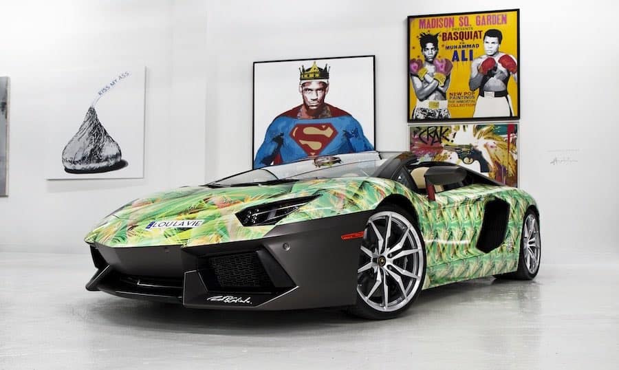 LeBron James car collection - Lamborghini Aventador Roadster designed to match the Nike LeBron XI