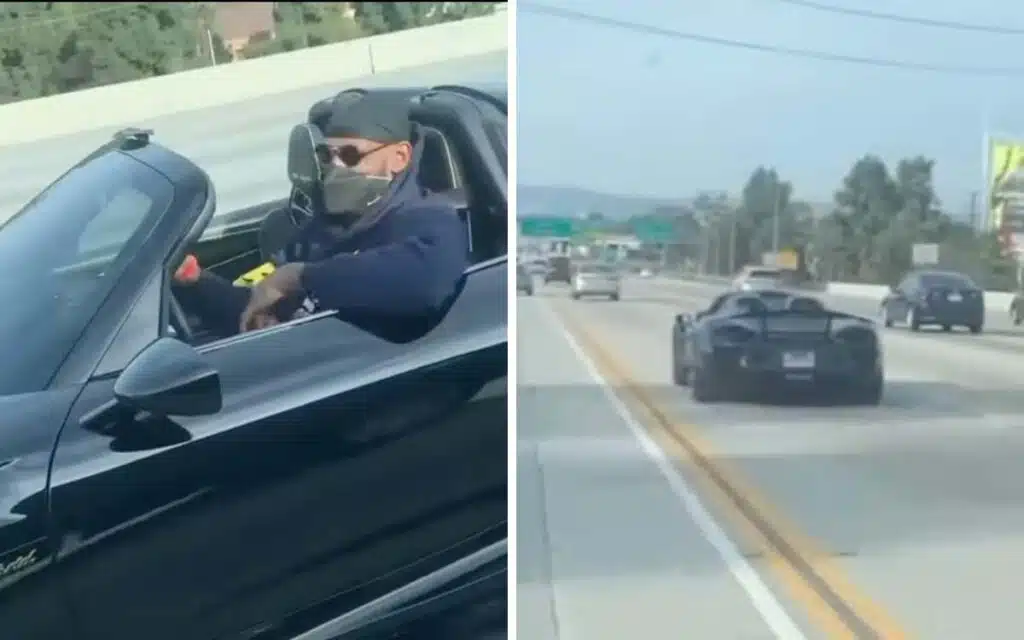 LeBron James driving his Porsche 911