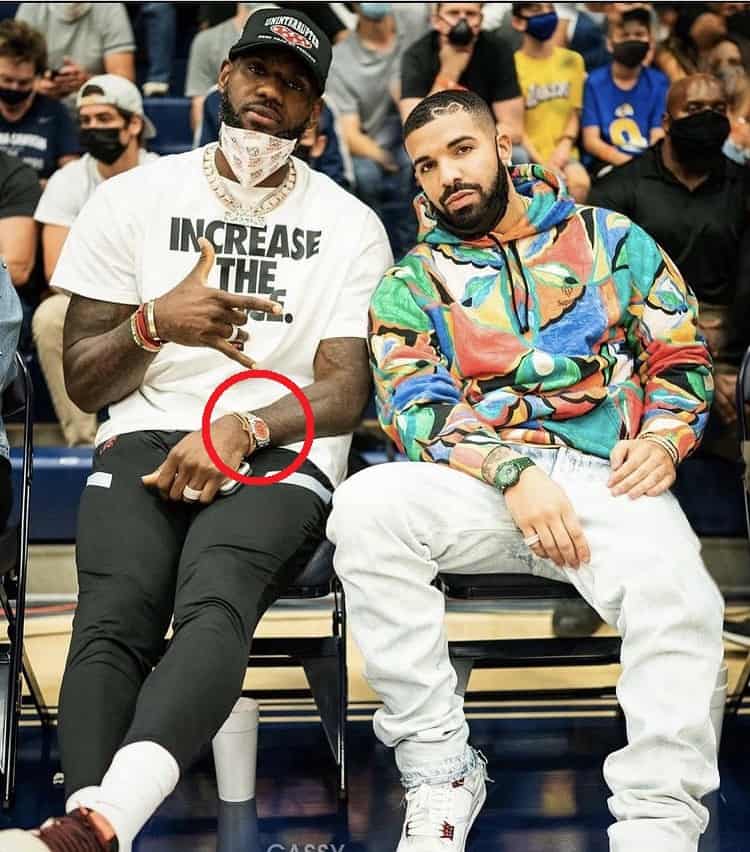 LeBron James and Drake courtside