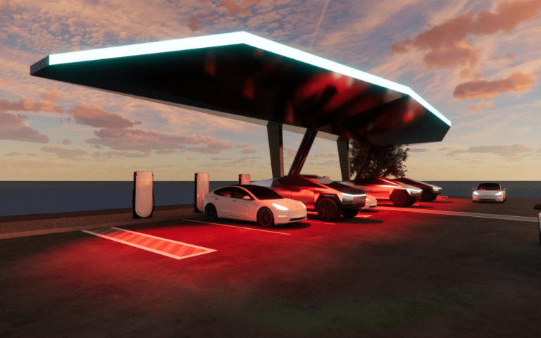 The leaked Tesla CyberCanopy bears strong resemblance to UFO-inspired designs in Roswell New Mexico
