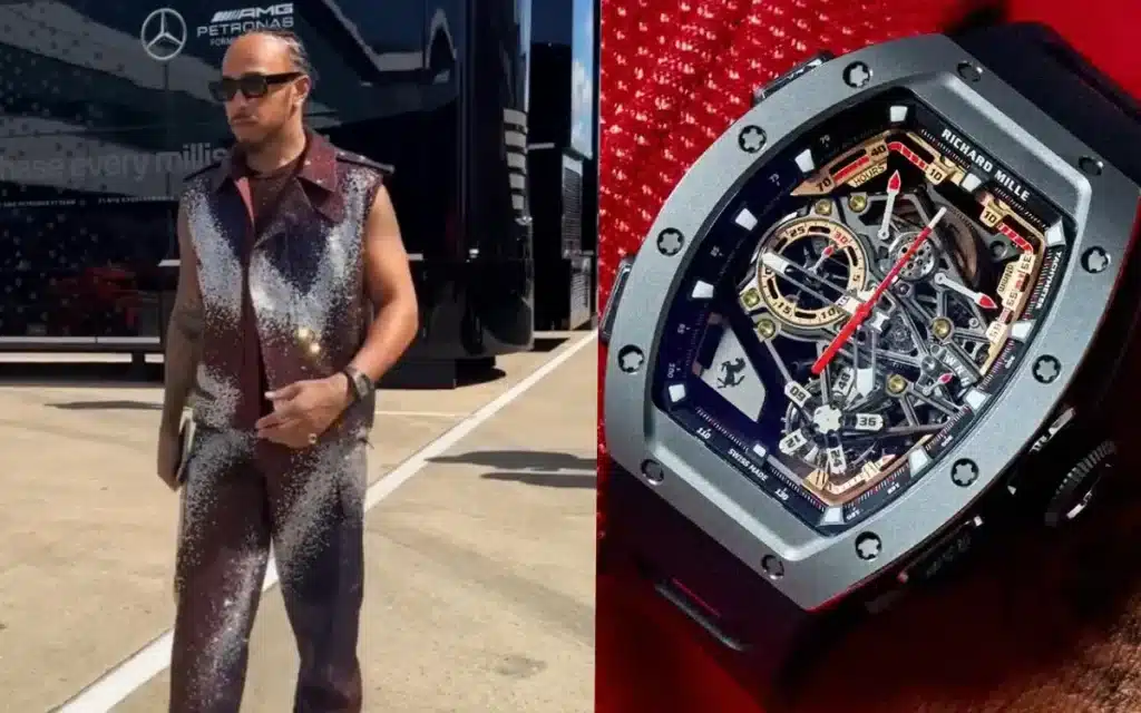 Lewis Hamilton's watch, a Richard Mille Ferrari edition, costs $1.5 million, and he casually wore it in the paddock at the Silverstone Grand Prix