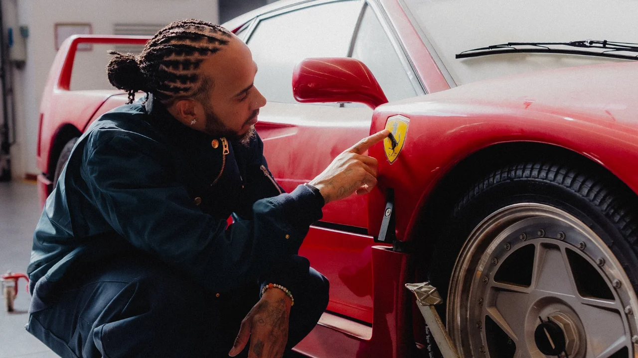 Lewis Hamilton finds 'car of his dreams' Ferrari F40 covered in dust in garage that it's been in for over 30 years and revives it in exceptional style