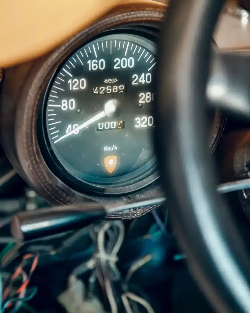 Odometer of Lamborghini Miura