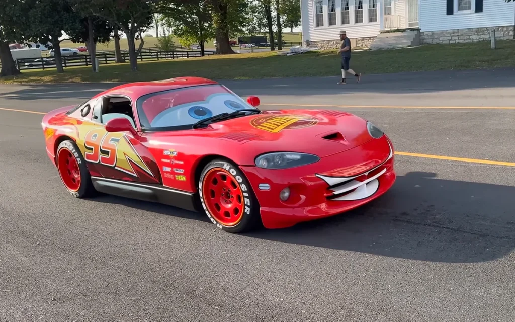 The South Carolina father-daughter YouTube creators on HHWheels have given a Dodge Viper the ultimate Lightning McQueen makeover to bring the icon back to life