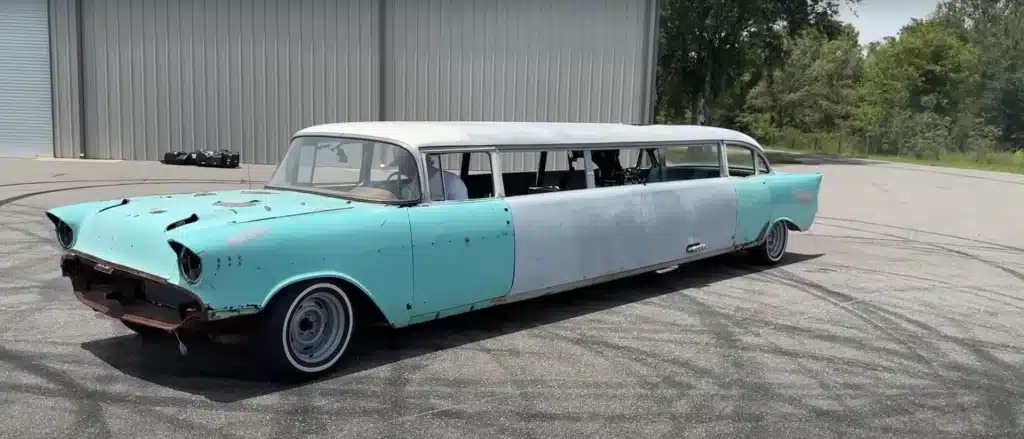 US YouTuber wildly supercharges limo and attempts burnout but then everything goes wrong