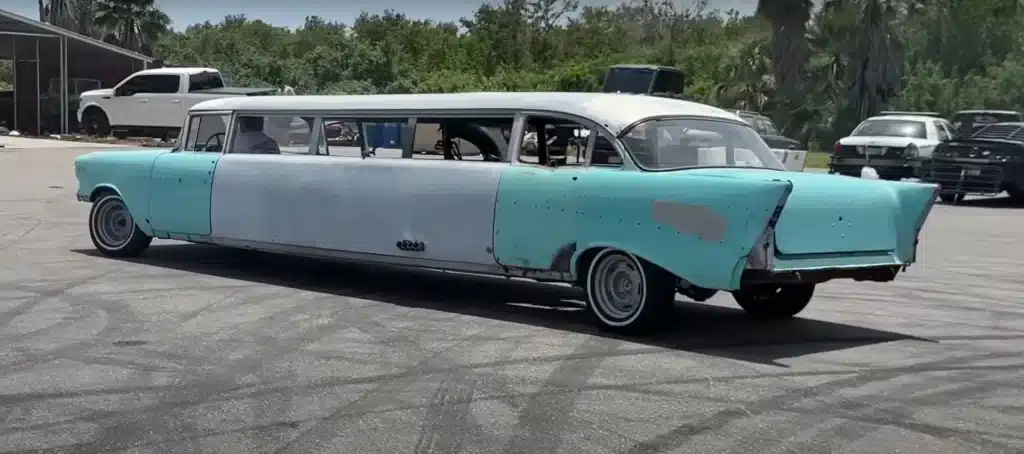 US YouTuber wildly supercharges limo and attempts burnout but then everything goes wrong