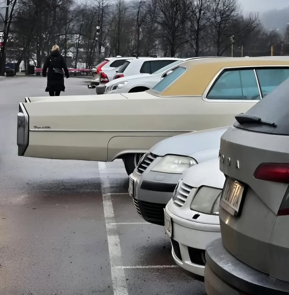 Wild photos show just how big a classic Lincoln Continental is compared to all other cars that aren't American land yachts