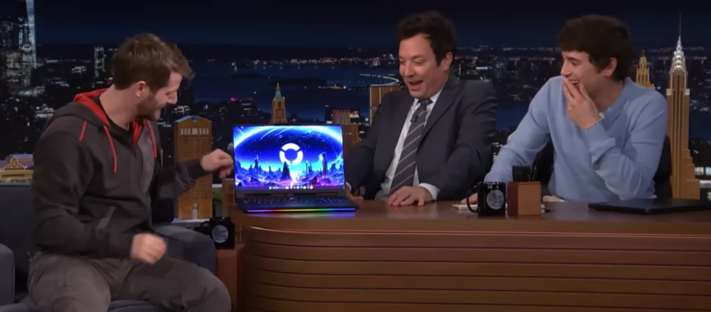 Linus Tech Tips shows Jimmy Fallon some bizarre technology and the comedian can't believe what he sees