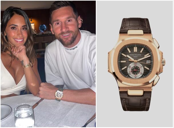 Lionel Messi spotted wearing a rare gold Patek Philippe Nautilus at the ...