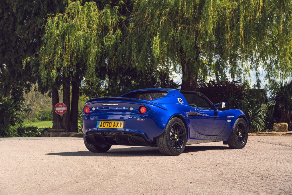 A rear view of the Elise.
