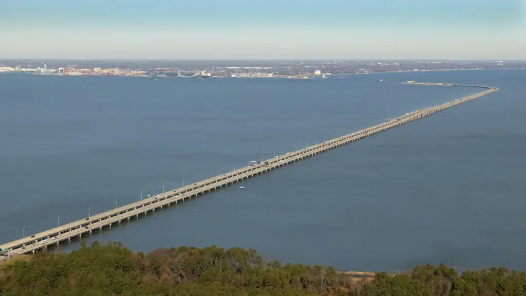 Truth behind $400,000,000 Virginia bridge revealed after baffling people by disappearing into water