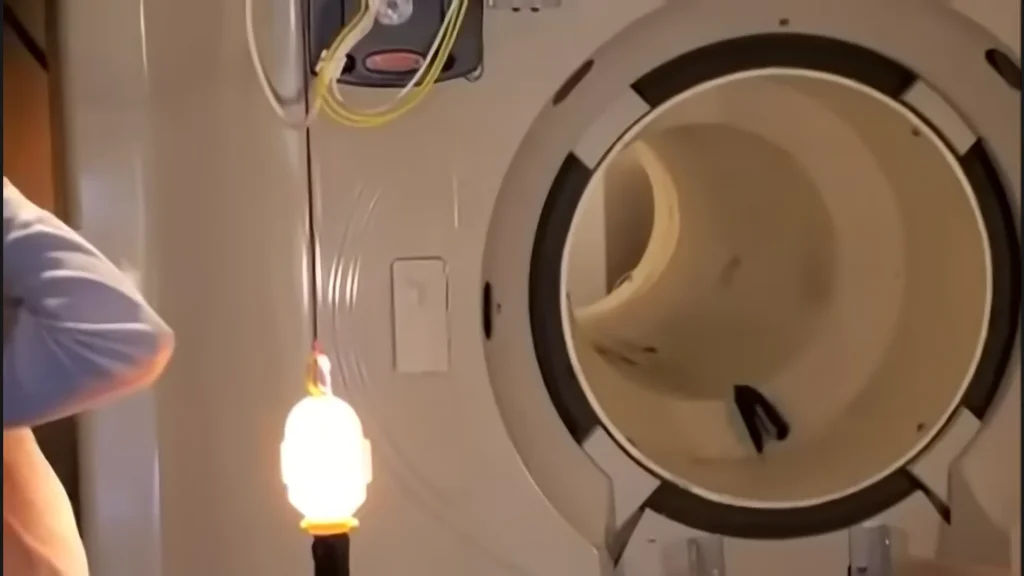 Man does one of the rarest tests you'll see as he experiments with how dangerous magnetic items are near an MRI magnet