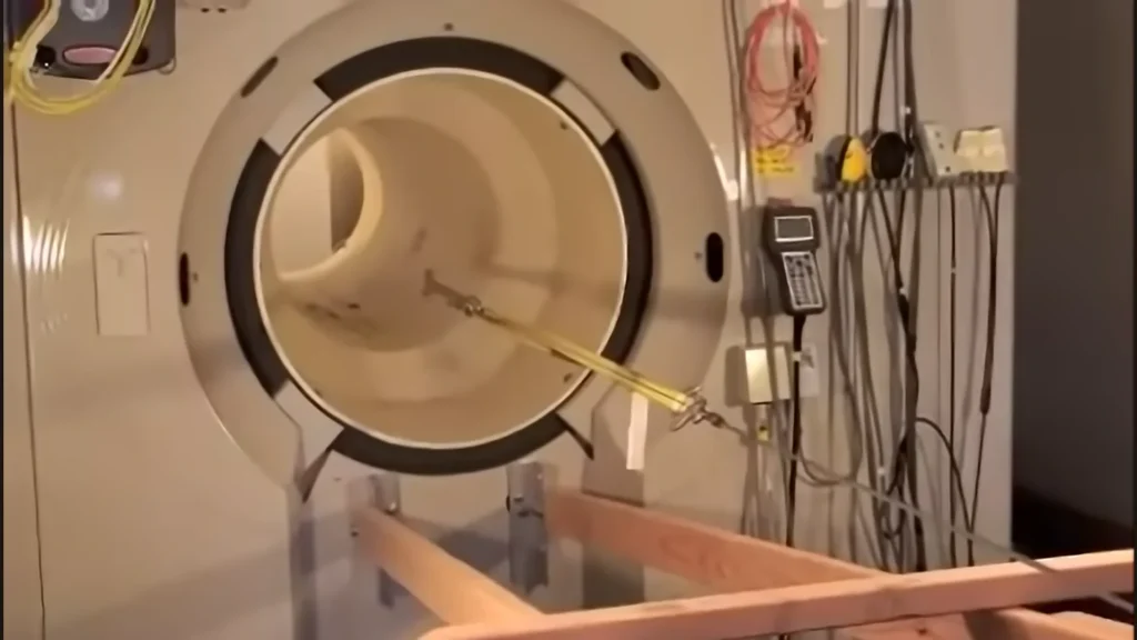 Man does one of the rarest tests you'll see as he experiments with how dangerous magnetic items are near an MRI magnet