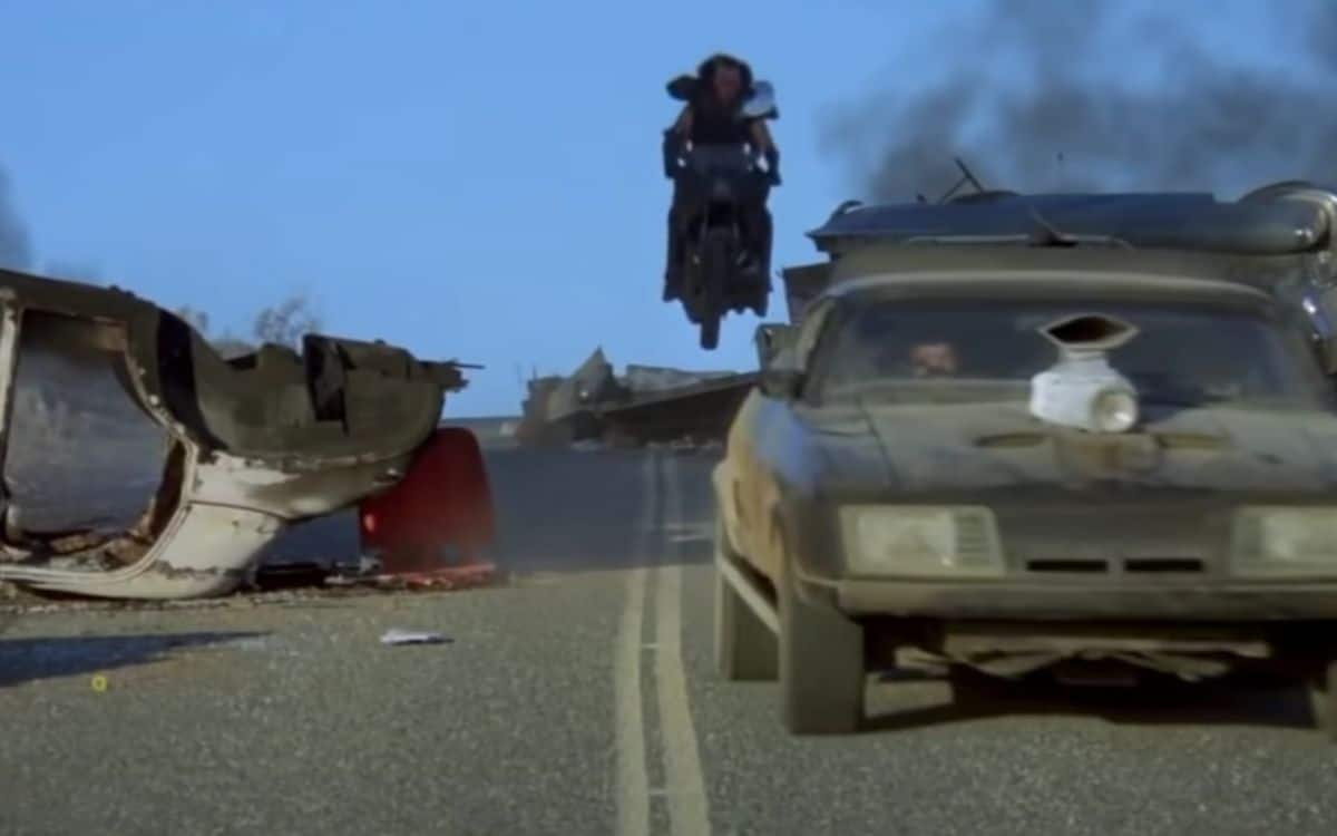 The Mad Max Road Warrior chase scene.