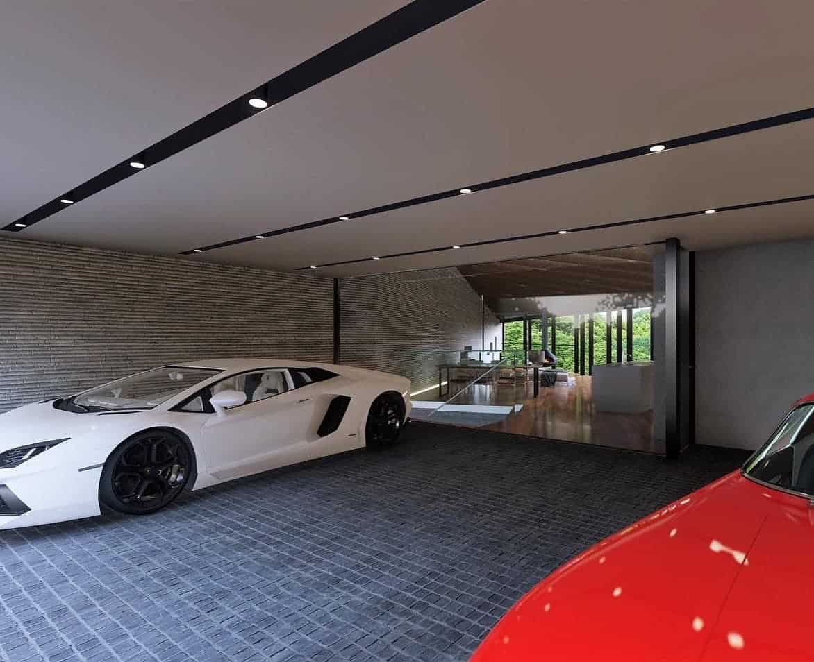 Lamborghini Aventador in the garage of a villa at The Magarigawa Club