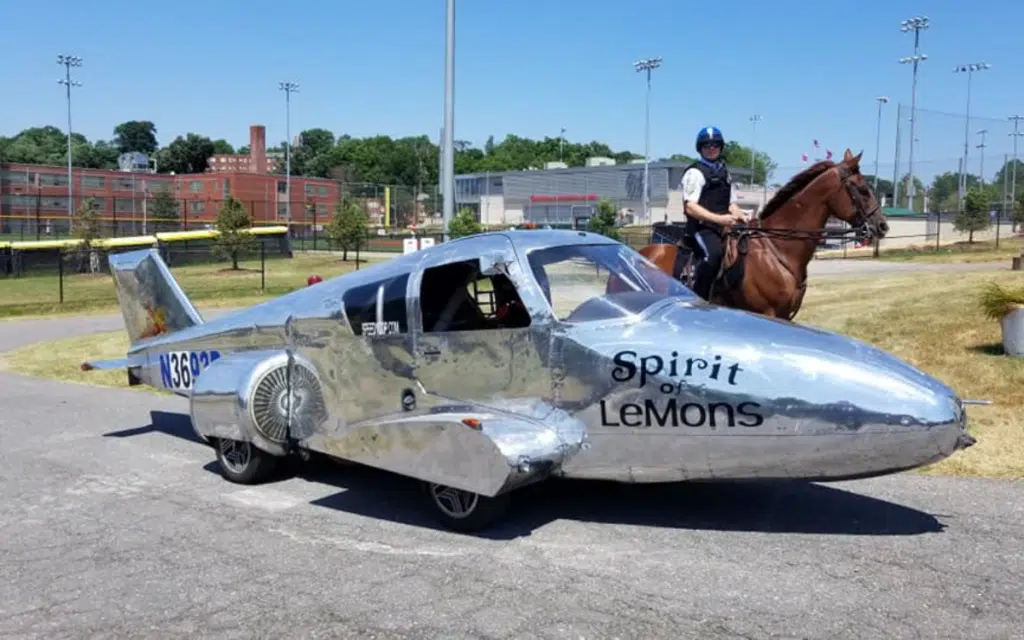 Man dubbed Speedy Cop creates street-legal car from abandoned plane
