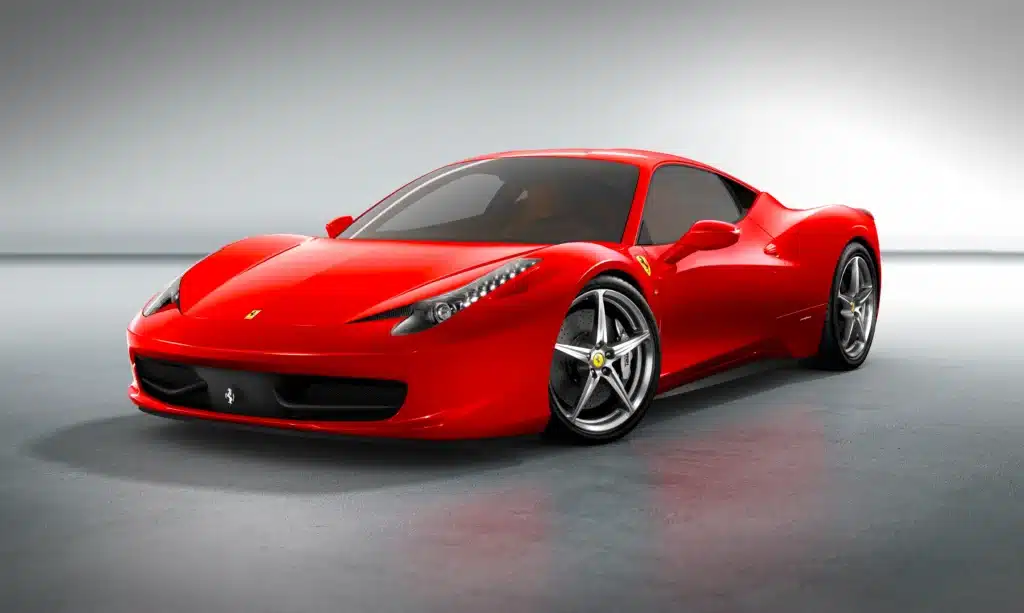 A Ferrari 458 Italia Ferrari supercar with a V8 engine has reached 242,000 miles, showing the durability of a high-performance sports car