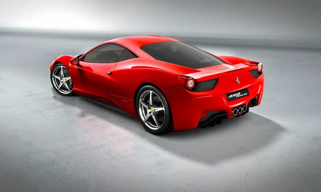 A Ferrari 458 Italia Ferrari supercar with a V8 engine has reached 242,000 miles, showing the durability of a high-performance sports car