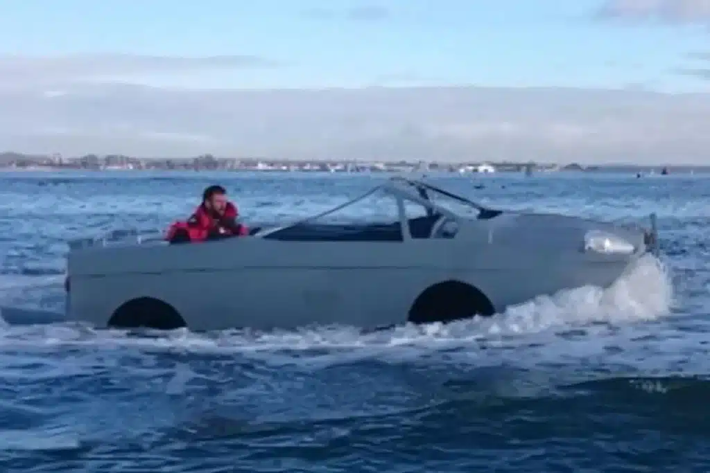 Man-test-his-homemade-amphibious-car