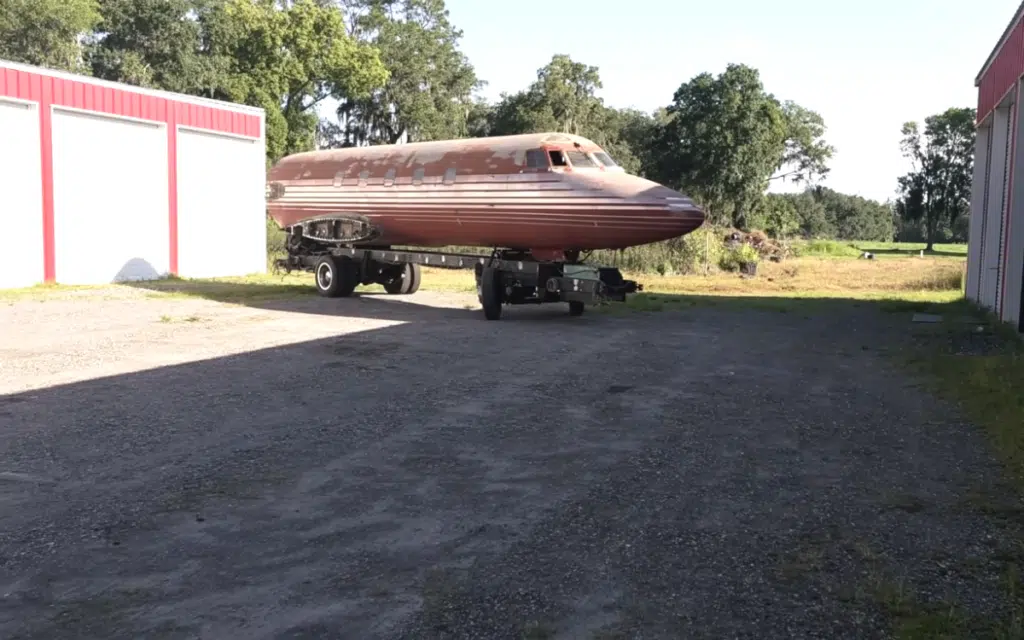 Man who converted Elvis private jet into RV has police check if its road legal