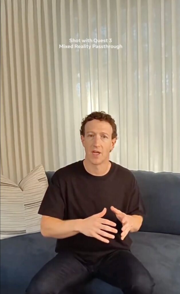 Mark Zuckerberg trying Apple Vision Pro