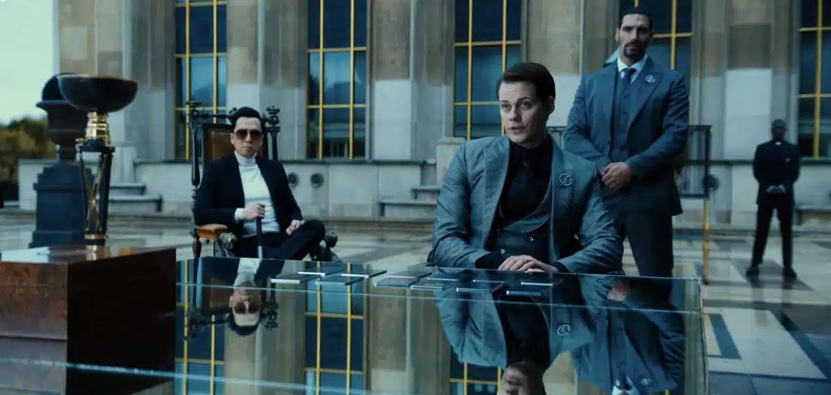 Donnie Yen (left) and Bill Skarsgård (right) in John Wick 4