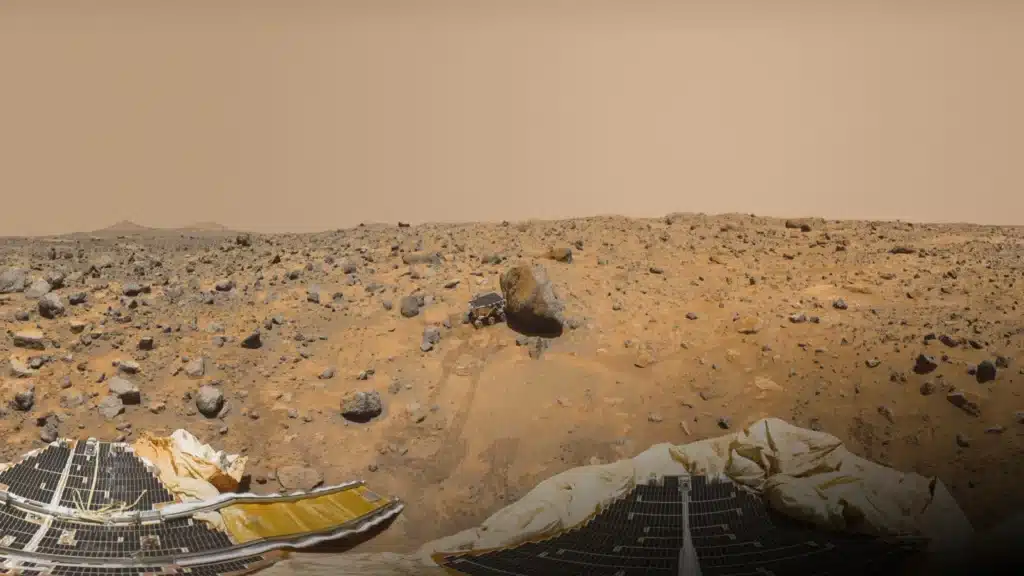Mars Pathfinder exploring Mars