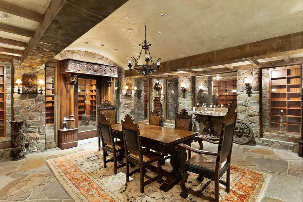 Massachusetts mansion, wine room
