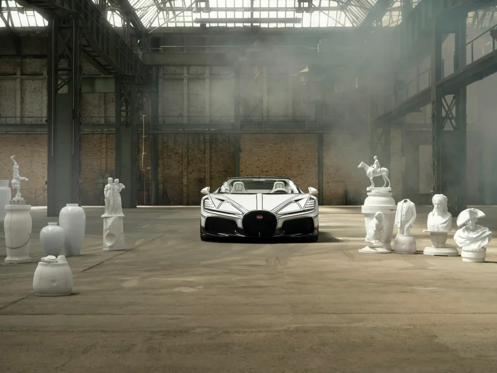 Mate Rimac just showcased a new Bugatti Mistral made entirely out of porcelain