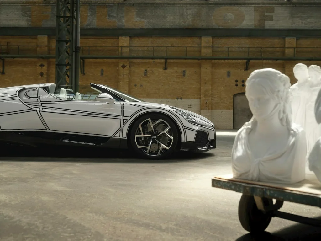 Mate Rimac just showcased a new Bugatti Mistral made entirely out of porcelain
