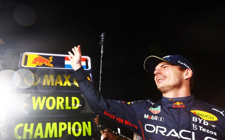 Max Verstappen celebrates win in Japan