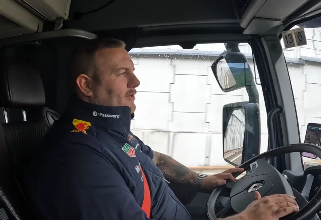 Max Verstappen's F1 car was delivered to Imola in a precise Formula 1 logistics operation, showcasing F1 delivery and race car transport at its finest