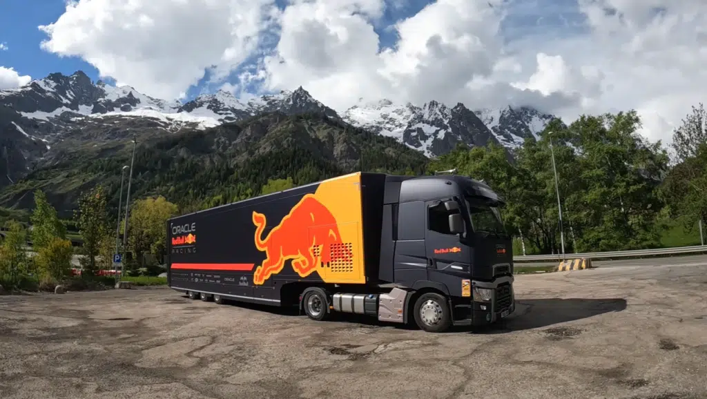 Max Verstappen's F1 car was delivered to Imola in a precise Formula 1 logistics operation, showcasing F1 delivery and race car transport at its finest