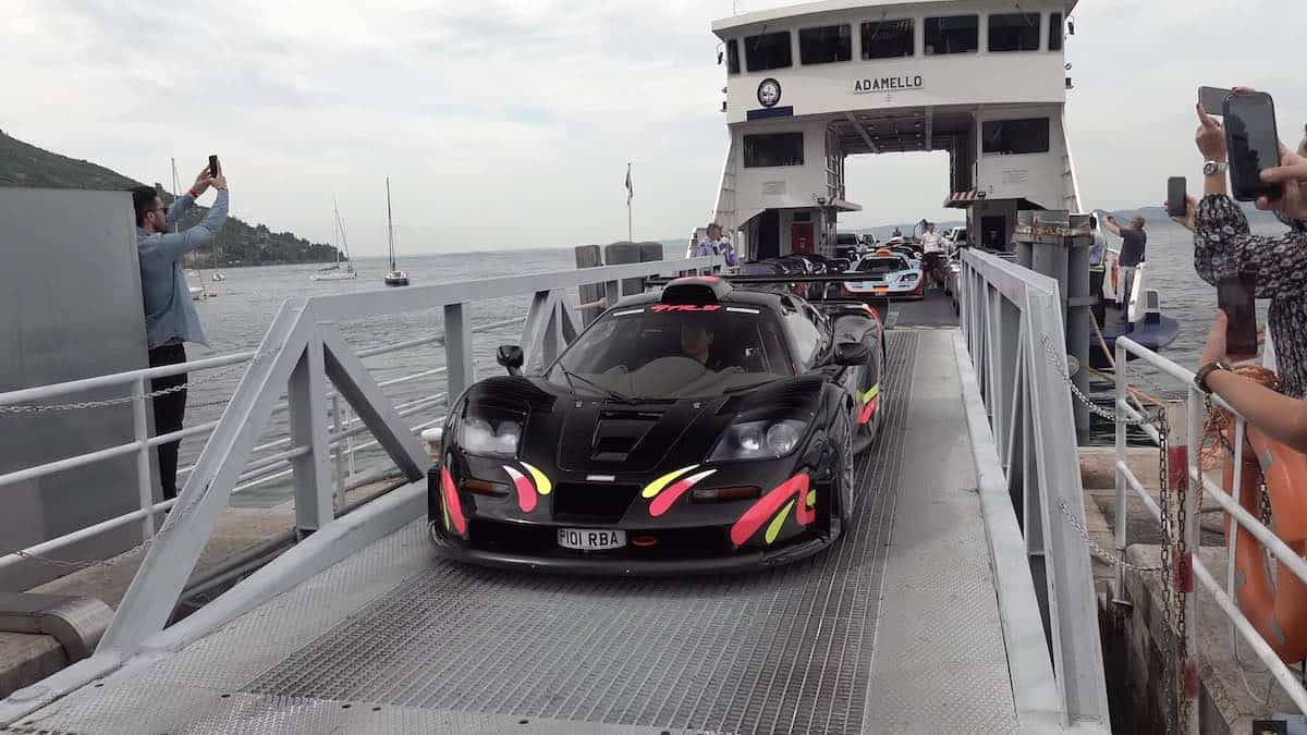 McLaren F1 GTR Longtail driving off ferry