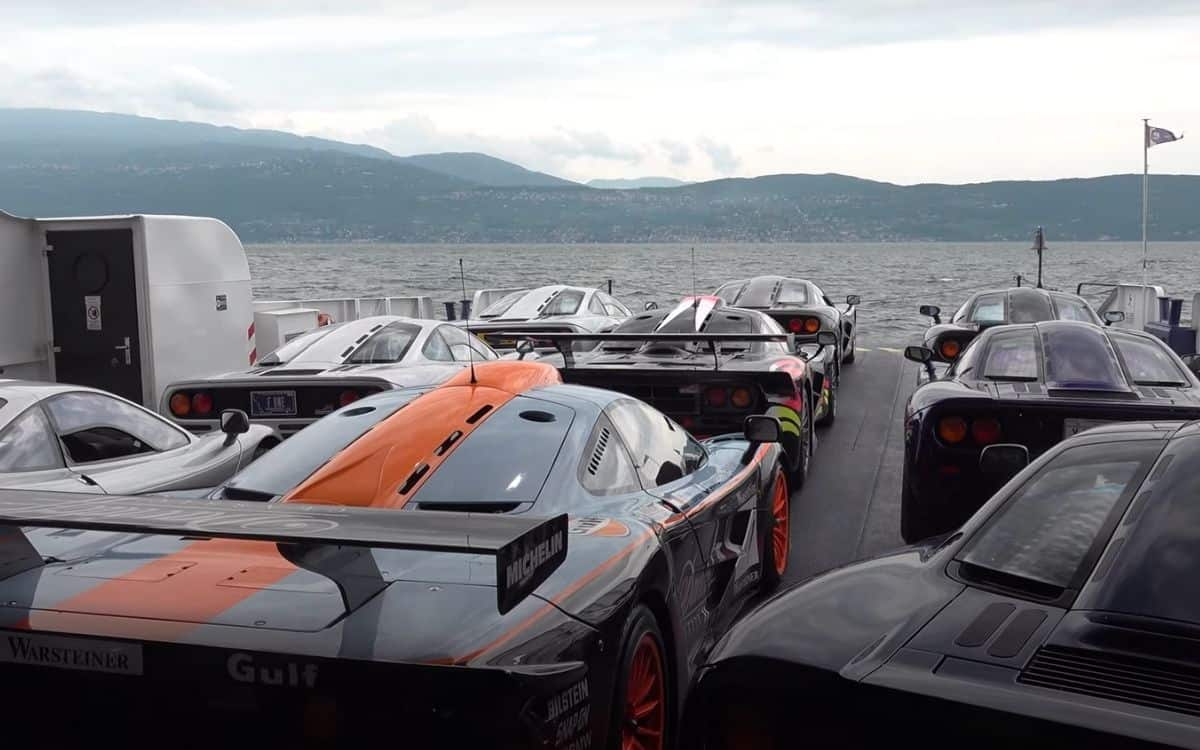 McLarens on an Italian ferry looking out onto the water.