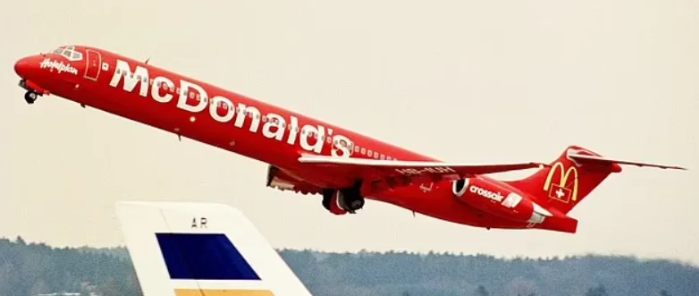 McDonald's once flew a McPlane which served hamburgers and fries 30,000ft in the sky and this is what happened to it