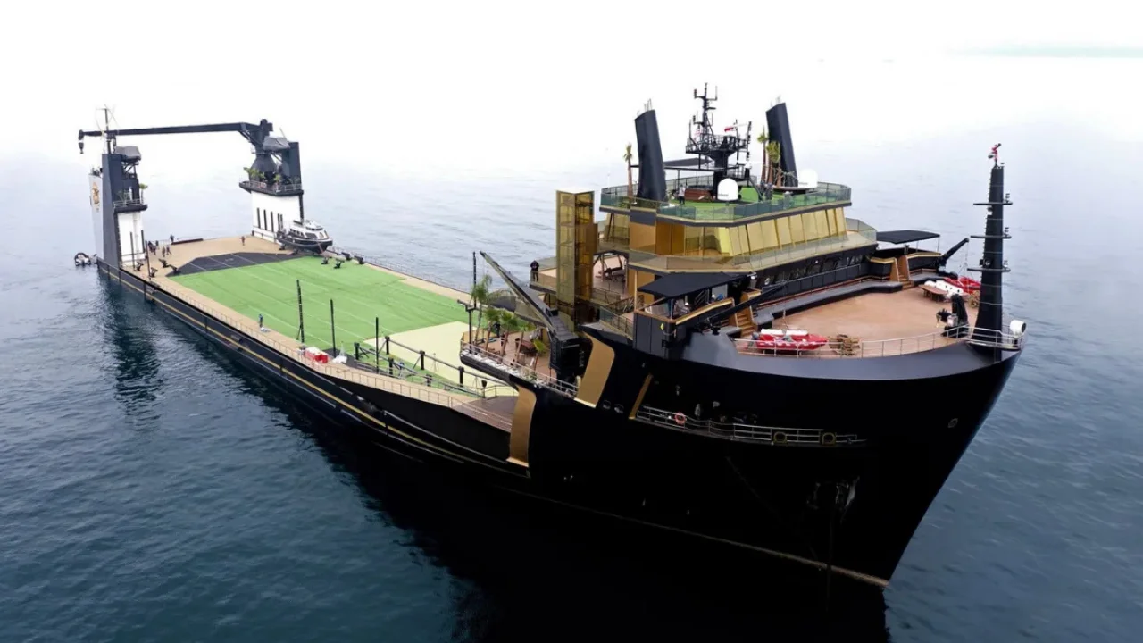Mystery owner spends 3 years and $40,000,000 transforming a unassuming cargo ship into a luxury megayacht for a very unique reason