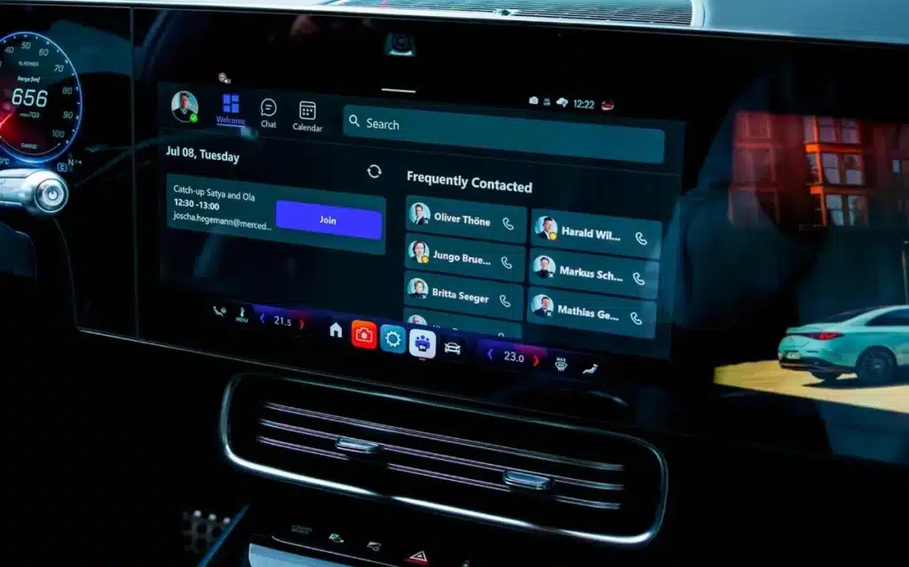 Mercedes-Benz and Microsoft teamed up to create a version of Teams you can use on the go