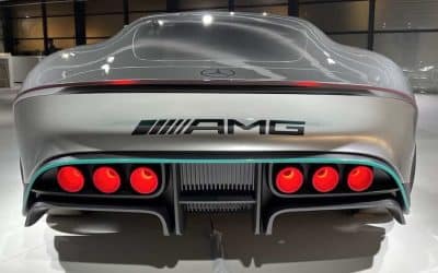 Mercedes AMG’s first fully electric supercar has red exhaust pipes!
